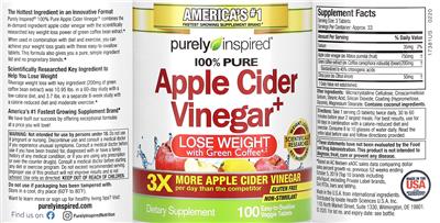 100% Pure Apple Cider Vinegar+ label