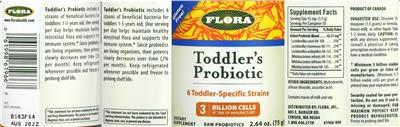 Toddler's Probiotic 3 Billion Cells label