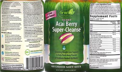 10-Day Acai Berry Super-Cleanse label