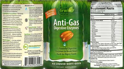 Anti-Gas Digestive Enzymes label
