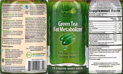 Green Tea Fat Metabolizer label