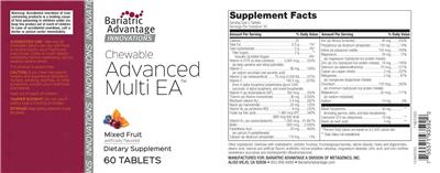 Chewable Advanced Multi EA Mixed Fruit label