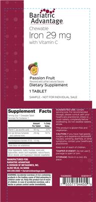 Chewable Iron 29 with Vitamin C Passion Fruit label