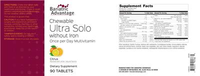 Chewable Ultra Solo without Iron Citrus label