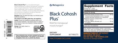 Black Cohosh Plus label