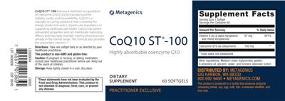 CoQ10 ST-100 label