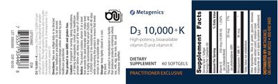D3 10,000 + K label