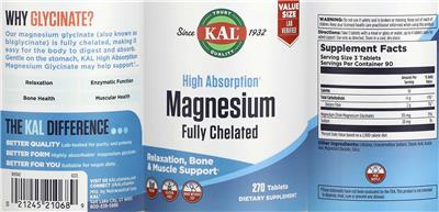 High Absorption Magnesium label