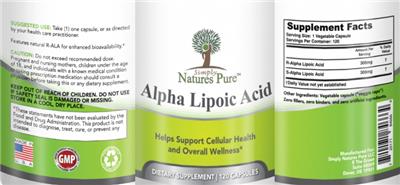 Alpha Lipoic Acid label