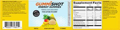 Energy Gummies Tropical label