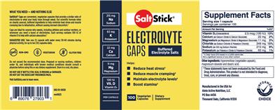 SaltStick Electrolyte Caps label