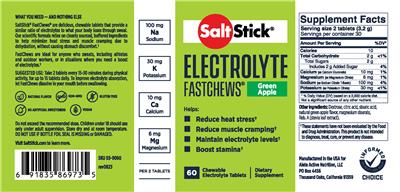 SaltStick Electrolyte Fastchews Green Apple label