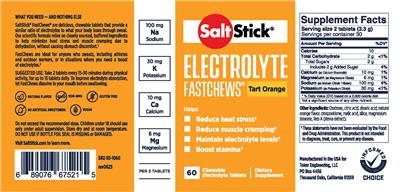 SaltStick Electrolyte Fastchews Tart Orange label
