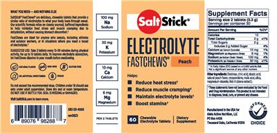 SaltStick Electrolyte Fastchews Peach label