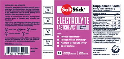 SaltStick Electrolyte Fastchews Mixed Berry label