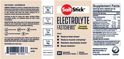 SaltStick Electrolyte Fastchews Coconut Pineapple label