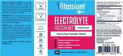 Vitassium by SaltStick Electrolyte Fastchews Fruit Punch label
