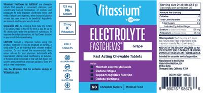 Vitassium by SaltStick Electrolyte Fastchews Grape label