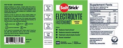 SaltStick Electrolyte Fashtchews Lemon-Lime label