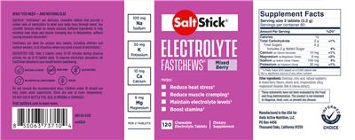 SaltStick Electrolyte Fastchews Mixed Berry label