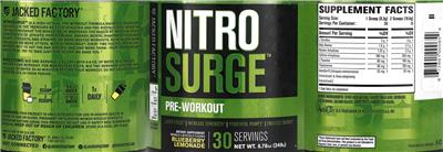 NitroSurge Pre-Workout Blueberry Lemonade label