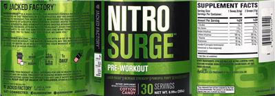 NitroSurge Pre-Workout Cotton Candy label