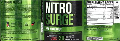 NitroSurge Pre-Workout Fruit Punch label