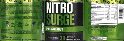 NitroSurge Pre-Workout Grape label