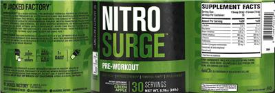NitroSurge Pre-Workout Green Apple label