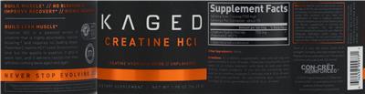 Creatine HCl Unflavored label