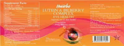 Lutein & Bilberry Complex label