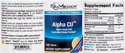 Alpha CU label