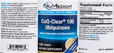 CoQ-Clear 100 Ubiquinone label
