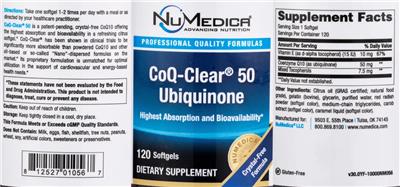 CoQ-Clear 50 Ubiquinone label