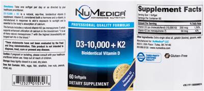 D3-10,000 + K2 label