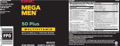 50 Plus Multivitamin label