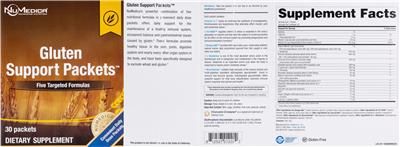 Gluten Support Packets label