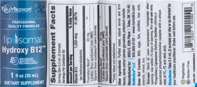 Liposomal Hydroxy B12 label