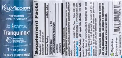 Liposomal Tranquinox label