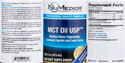 MCT Oil USP label