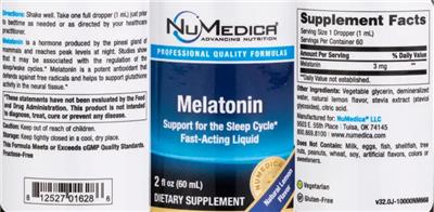 Melatonin Natural Lemon Flavor label