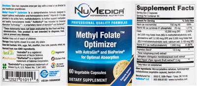 Methyl Folate Optimizer label
