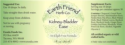 Kidney-Bladder Ease label