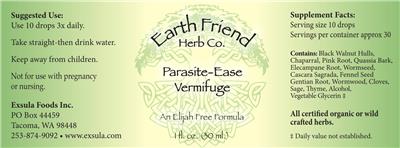 Parasite-Ease Vermifuge label
