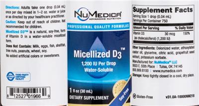 Micellized D3 1200 IU label