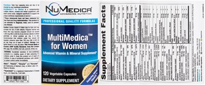 MultiMedica for Women label