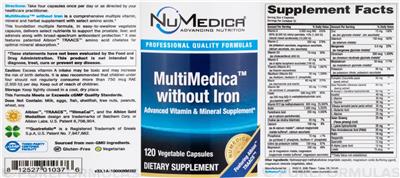 MultiMedica without Iron label