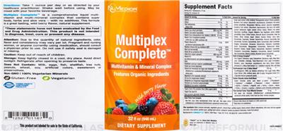 Multiplex Complete Wild Berry Flavor label