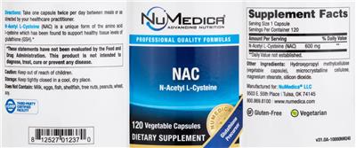 NAC N-Acetyl Cysteine label