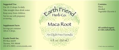 Maca Root label